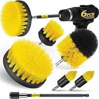 6-pack boorborstel power scrubber reinigingsborstel verlengde lange bevestigingsset universele boorschrobborstelset voor voegen vloer bad douche tegel badkamer Lightinthebox - thumbnail