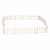 Kerstdorp hek - afsluiting/omheining - L90 x H3 cm - hout - wit - miniatuur