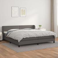 vidaXL Boxspring met matras kunstleer grijs 200x200 cm, bed, boxspringbed, tweepersoonsbed, slaapmeubel, boxspring bed, bed met matras, bedframe