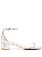 Stuart Weitzman sandales Nudistjune Square à effet métallisé - Argent