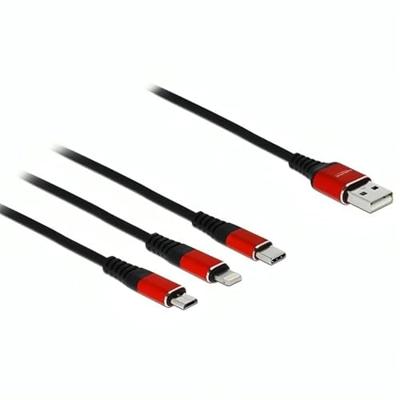 DeLOCK 3-in-1 USB-oplaadkabel voor Lightning/Micro USB/USB type C 1 m