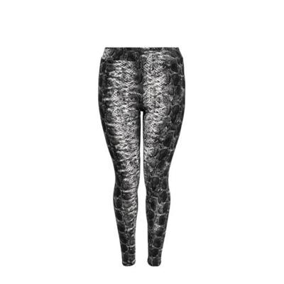 ONLY CARMAKOMA legging met slangenprint zwart/grijs