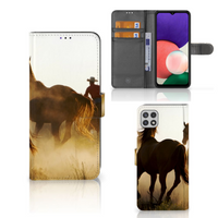 Samsung Galaxy A22 5G Telefoonhoesje met Pasjes Design Cowboy - thumbnail