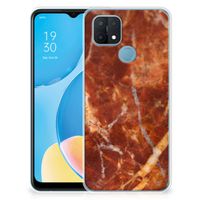 OPPO A15 TPU Siliconen Hoesje Marmer Bruin - thumbnail