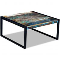 Salontafel 80x80x40 cm massief gerecycled hout - thumbnail