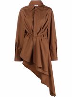 The Attico robe-chemise froncée à design asymétrique - Marron