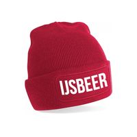 IJsbeer muts unisex one size - rood