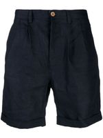 PENINSULA SWIMWEAR straight-leg linen bermuda shorts - Bleu