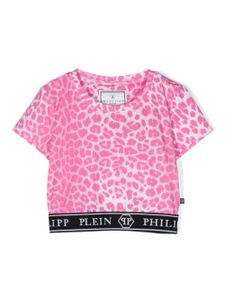 Philipp Plein Junior t-shirt à imprimé léopard - Rose