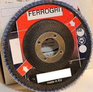 Ferrogrit lamellenschijf diam125mm vlak blauw K60