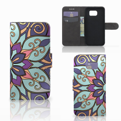 Samsung Galaxy S6 | S6 Duos Hoesje Purple Flower Samsung Galaxy S6 | S6 Duos Hoesje Purple Flower