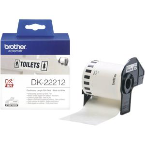 Brother DK-22212 Rol met etiketten 62 x 15.24 mm Folie Wit 1 stuk(s) Permanent hechtend DK22212 Universele etiketten