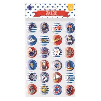 W&o Stickervel Bubble Maritiem 26 X 14,5 Cm Papier 24-delig