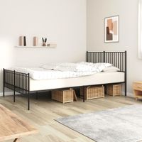 Bedframe met hoofd- en voeteneinde metaal zwart 150x200 cm