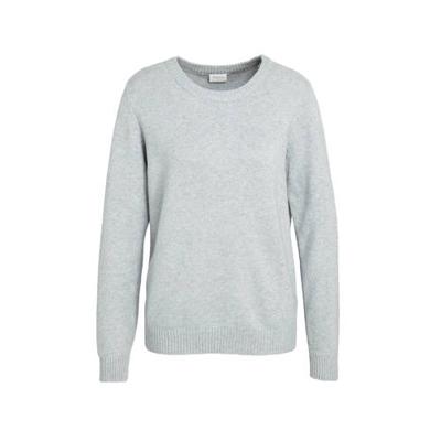 VILA gemêleerde fijngebreide trui VIRIL lichtgrijs