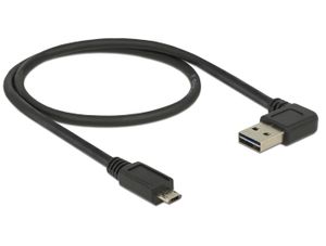 Delock 85164 Kabel EASY-USB 2.0 Type-A male haaks links / rechts > EASY-USB 2.0 Type Micro-B 0,5 m