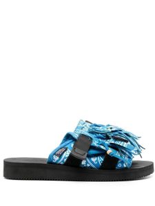 Alanui X Suicoke sandales à détails de franges - Bleu