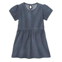 Jurk met korte mouw, jeansblauw-gestreept 122/128