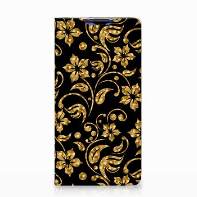 Huawei P30 Smart Cover Gouden Bloemen