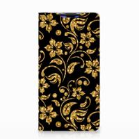 Huawei P30 Smart Cover Gouden Bloemen