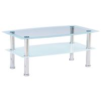 vidaXL Salontafel 100x60x42 cm gehard glas wit