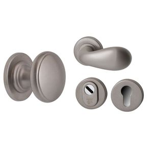 Hardbrass Voordeurset Olympia 3-delig link - PVD Inox