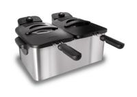 Inventum GF461 friteuse Frituurpan 5 l Dubbel Zwart, Roestvrijstaal Vrijstaand 3600 W