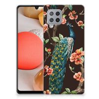 Samsung Galaxy A42 TPU Hoesje Pauw met Bloemen - thumbnail