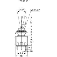 Miyama 703117 MS 500-BC-J Tuimelschakelaar 125 V/AC 6 A 2x (aan)/uit/(aan) Moment/0/moment 1 stuk(s) - thumbnail