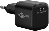 goobay 65369 USB C PD snellader (65W) / Quick Charger/USB C oplader voor Samsung, iPhone, iPad en MacBook/laadstekker/oplaadadapter voor stopcontact/voeding voor laadkabel/zwart