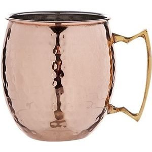 1x Cocktailbeker/cocktailglas Moscow Mule 450 ml gehamerd koper