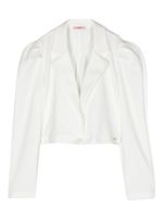 Liu Jo Kids blazer crop à revers crantés - Blanc