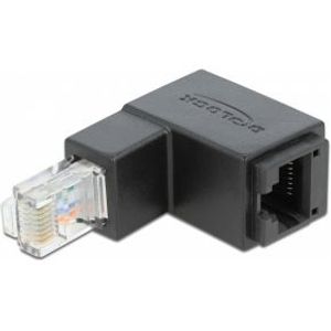 Delock 86423 Adapter RJ45-stekker naar beneden haaks > RJ45-aansluiting Cat.6 UTP