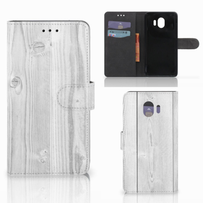 Samsung Galaxy J4 2018 Book Style Case White Wood