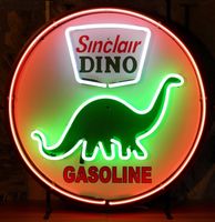 Sinclair Dino Gasoline Neon Met Achterplaat 60 cm - thumbnail