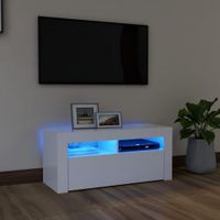 Tv-meubel met LED-verlichting 90x35x40 cm wit - thumbnail