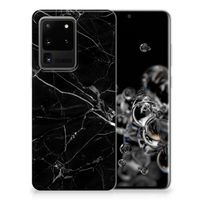 Samsung Galaxy S20 Ultra TPU Siliconen Hoesje Marmer Zwart - Origineel Cadeau Vader