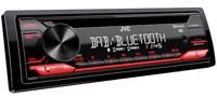 JVC KD-DB622BT CD-autoradio met DAB+ en Bluetooth handsfree (geluidsprocessor, USB, AUX-In, Spotify Control, 4 x 50 watt, rode toetsverlichting, zonder antenne)