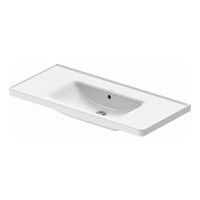 Wastafel Duravit D-Neo Met Overloop Kraanvlak 1 Kraangat 100.5 cm Hoogglans Wit Duravit