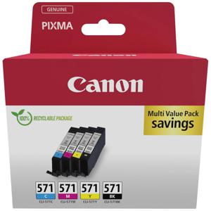 Canon Inktcartridge CLI-571 C/M/Y/BK Multipack Origineel Combipack Zwart, Cyaan, Magenta, Geel 0386C008