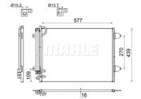 Condensor, airconditioning MAHLE, u.a. für VW - thumbnail