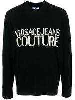 Versace Jeans Couture pull à logo en intarsia - Noir