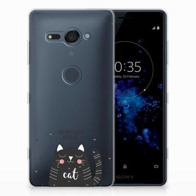 Sony Xperia XZ2 Compact Telefoonhoesje met Naam Cat Good Day