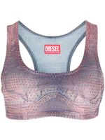 Diesel haut crop en jean à ornements strassés - Rose