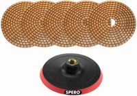 Spero SPMK05CS | Set Koper Diamant Polijstschijven | 125mm | Incl. 10mm Foam Padhouder - SPMK05CS