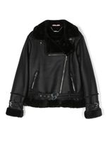 Miss Blumarine logo-plaque zip-up jacket - Noir