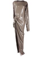 Rick Owens robe asymétrique à sequins - Gris