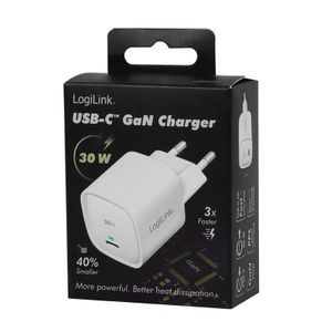 LogiLink PA0279 USB-oplader 30 W Binnen, Thuis Uitgangsstroom (max.) 3 A Aantal uitgangen: 1 x USB-C bus (Power Delivery) USB Power Delivery (USB-PD)