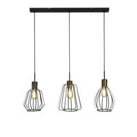 Searchlight Melbourne Hanglamp met 3 lampen, zwart, antiek messing