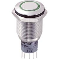 TRU COMPONENTS 701833 LAS2GQF-22E/G/12V/S/P Vandalismebestendige druktoets 250 V/AC 3 A 2x aan/(aan) Moment Groen 1 stuk(s)